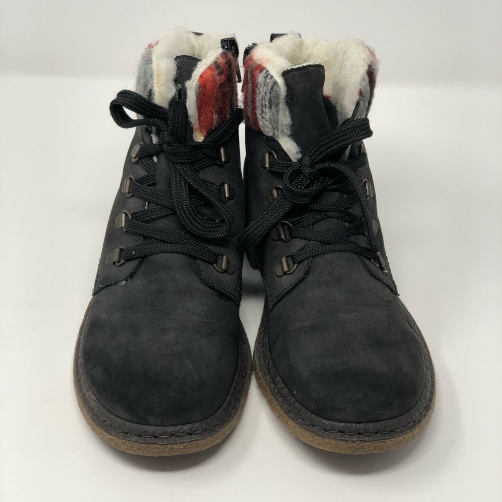 Rieker women lace-up boot grey black